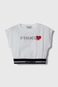Pinko Up t-shirt dziecięcy aplikacja biały S4PIBGTH155