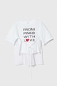 Pinko Up t-shirt dziecięcy z elastanem biały S4PIJGTH193