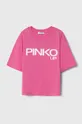 roza Otroška bombažna kratka majica Pinko Up Dekliški