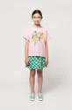 różowy Bobo Choses t-shirt bawełniany dziecięcy Dziewczęcy