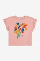 Bobo Choses t-shirt bawełniany niemowlęcy różowy