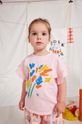 Bobo Choses t-shirt bawełniany niemowlęcy 124AB011 różowy