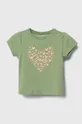 zielony Guess t-shirt niemowlęcy Dziewczęcy