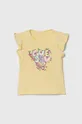 żółty Guess t-shirt niemowlęcy Dziewczęcy