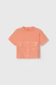 oranžová Detské bavlnené tričko Guess Dievčenský