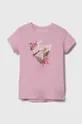 roza Dječja majica kratkih rukava Guess Za djevojčice