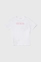 Guess t-shirt bawełniany dziecięcy aplikacja biały J4GI20.K8HM4.PPYH
