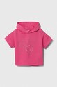 Guess bluza bawełniana dziecięca z kapturem różowy J4GQ03.KA6R3.PPYH