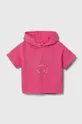 roza Otroški bombažen pulover Guess Dekliški