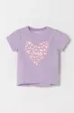 фіолетовий Дитяча футболка Guess Для дівчаток