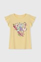Guess t-shirt dziecięcy z elastanem żółty K4GI05.K6YW4.PPYH