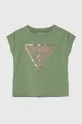zelena Otroška kratka majica Guess Dekliški