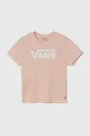розовый Детская хлопковая футболка Vans GR FLYING V CREW GIRLS Для девочек