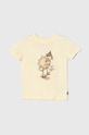 Vans tricou de bumbac pentru copii SKATE SUN CREW print galben VN000GAWCR1