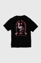 Vans t-shirt bawełniany dziecięcy FLAMINGO SKELETON BFF czarny