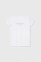 Pepe Jeans t-shirt dziecięcy HANA GLITTER z elastanem biały PG503064