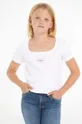 белый Детская хлопковая футболка Calvin Klein Jeans Для девочек