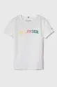 білий Дитяча бавовняна футболка Tommy Hilfiger Для дівчаток