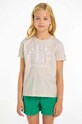 Tommy Hilfiger t-shirt bawełniany dziecięcy nadruk beżowy KG0KG07855.116.122.PPYH