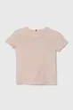 Detské bavlnené tričko Tommy Hilfiger ružová