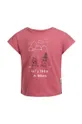 рожевий Дитяча бавовняна футболка Jack Wolfskin TAKE A BREAK Для дівчаток