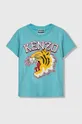 Detské bavlnené tričko Kenzo Kids modrá