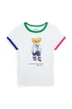 biały Polo Ralph Lauren t-shirt bawełniany dziecięcy Dziewczęcy