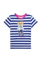 блакитний Дитяча бавовняна футболка Polo Ralph Lauren Для дівчаток