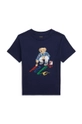 czarny Polo Ralph Lauren t-shirt bawełniany dziecięcy Chłopięcy