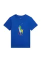 голубой Детская хлопковая футболка Polo Ralph Lauren Детский
