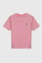 roza Otroška bombažna kratka majica Polo Ralph Lauren Fantovski