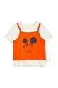 Mini Rodini t-shirt bawełniany dziecięcy 2412012300 pomarańczowy SS24