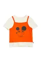 Mini Rodini t-shirt bawełniany dziecięcy pomarańczowy