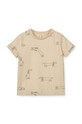 Детская хлопковая футболка Liewood Apia Baby Printed Shortsleeve T-shirt хлопок бежевый LW18826