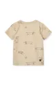 Liewood t-shirt bawełniany niemowlęcy Apia Baby Printed Shortsleeve T-shirt beżowy