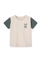 Liewood t-shirt bawełniany niemowlęcy Apia Baby Placement Shortsleeve T-shirt nadruk turkusowy LW19074