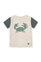 Детская хлопковая футболка Liewood Apia Baby Placement Shortsleeve T-shirt бирюзовый
