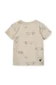 Детская хлопковая футболка Liewood Apia Printed Shortsleeve T-shirt бежевый