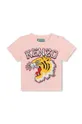 рожевий Дитяча бавовняна футболка Kenzo Kids Дитячий