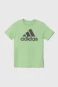 zelena Otroška bombažna kratka majica adidas Otroški