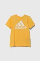 rumena Otroška bombažna kratka majica adidas Otroški