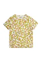 żółty Mini Rodini t-shirt dziecięcy Flowers Dziecięcy