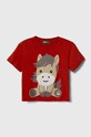 Παιδικό βαμβακερό μπλουζάκι United Colors of Benetton στάμπα κόκκινο 3096G10DA.P.Seasonal