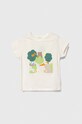 United Colors of Benetton t-shirt bawełniany niemowlęcy nadruk beżowy 3I1XA104G.W.Seasonal