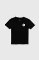 crna Dječja pamučna majica kratkih rukava Converse Dječji