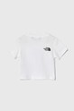 Dětské bavlněné tričko The North Face BOX INFILL PRINT TEE NF0A877J bílá SS24