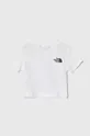 Otroška bombažna kratka majica The North Face BOX INFILL PRINT TEE bela