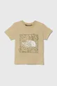 beżowy The North Face t-shirt bawełniany dziecięcy NEW GRAPHIC TEE Dziecięcy