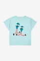 Otroška bombažna kratka majica Bobo Choses modra