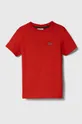 rdeča Otroška bombažna kratka majica Lacoste Otroški